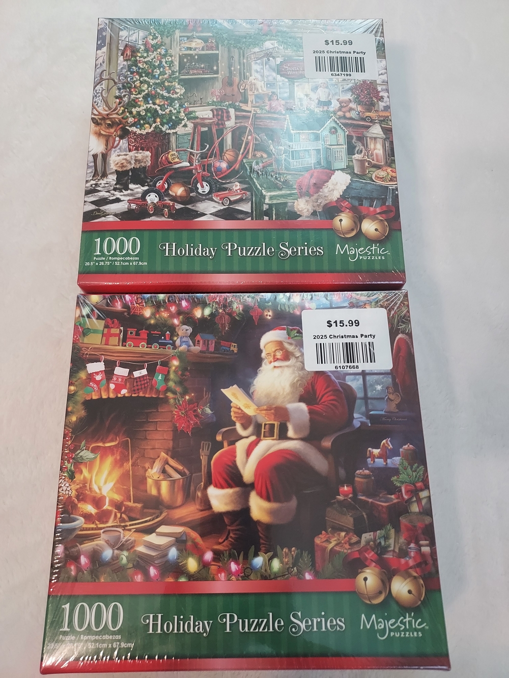 BUNDLE Majestic Holiday Puzzle Series 1000-Piece Festive Santa & Christmas Shop